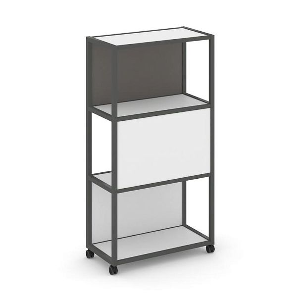 Shelf Mobile Стеллаж 4 уровня 1 секция VR.LT-STK-405.08 Белый Бриллиант/Металл Антрацит/W-26 800*400*1523 - Вид 1