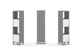 Стайл Проджект Набор стеллажа одностороннего, 4 яруса SN.NS-411 Серый Пепел/Белый/Металл Серый 387*4 - Фото предпросмотра