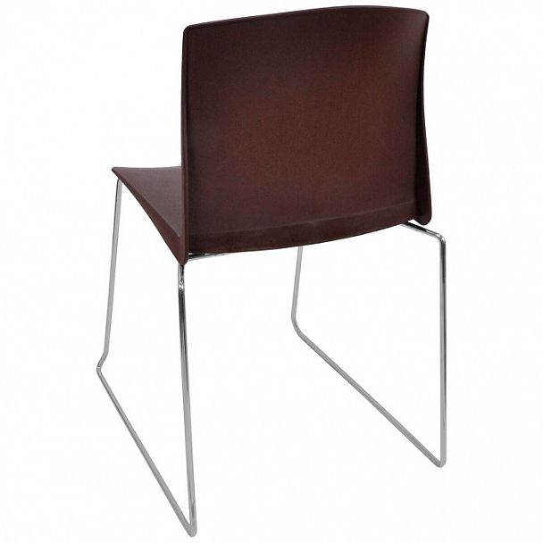 Стул Pull (пруток) каркас Хром, коричневый, стопируемый - Вид 4