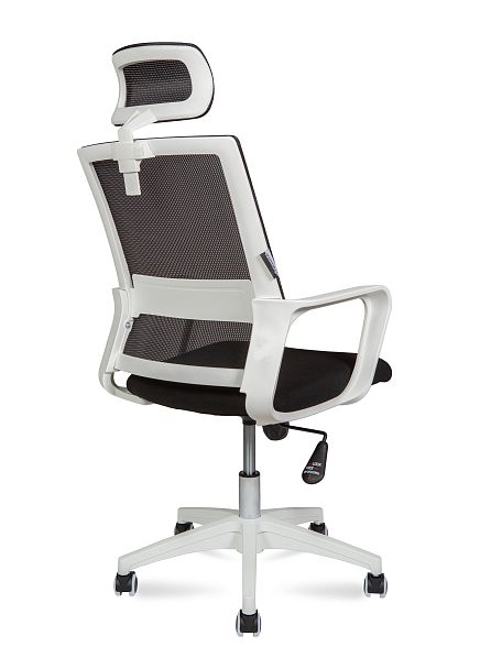 Кресло Бит / белый пластик / черная сетка / черная ткань - Вид 4