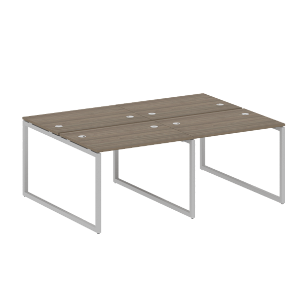 Metal System Quattro Р. ст. на 4 раб. места на О-образном м/к 40БО.СМ-4.1 Вяз/Серый металл 2000*1475*750 - Вид 1