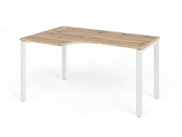 TANDEM RTD074-MK-140L-V Стол угловой на металлокаркасе левый 1400х900х750 Вотан/Белый - Фото предпросмотра