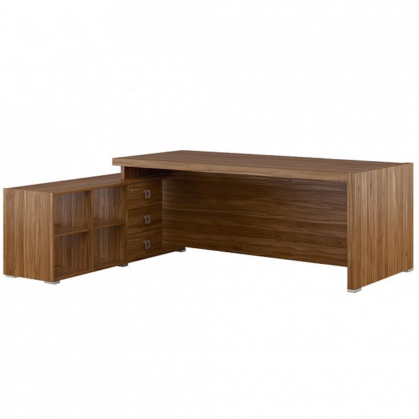 Стол письменный на опорной тумбе Solid 215x174x75 орех - Вид 1