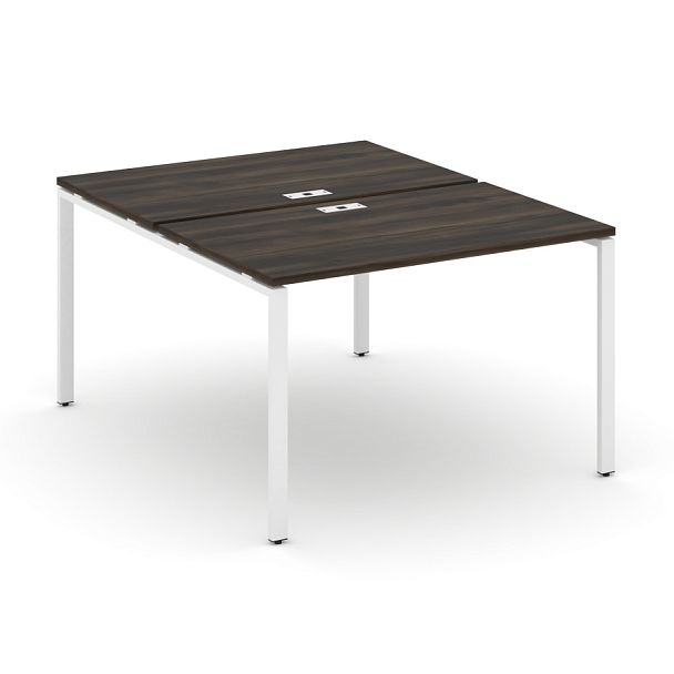 Concept Рабочая станция на 2 места CN.DRS-002 Дуб Мали/Металл Белый 1180*1480*750 - Вид 1