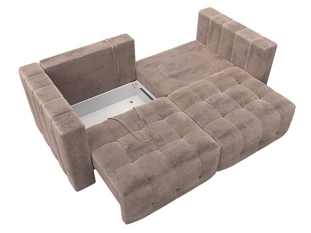 Диван прямой Лига-052 НПБ Велюр бежевый - Вид 8