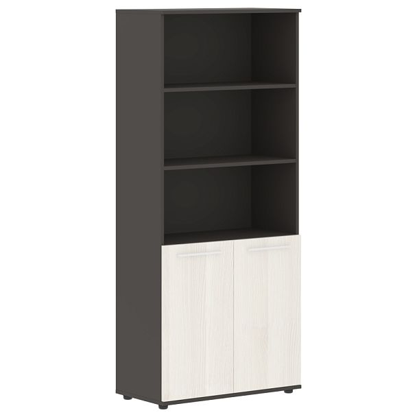 Шкаф высокий широкий EHCS 85.5 Ясень Траун/Белый/Мокко 852х430х1967 EDIS - Вид 1