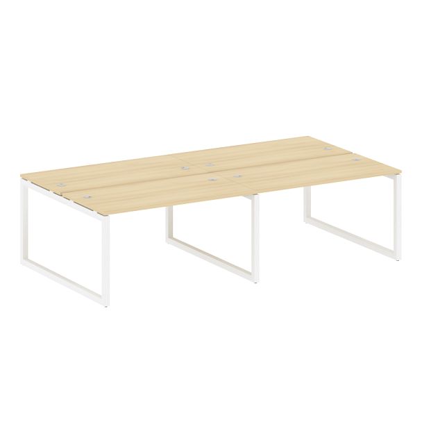 Metal System Quattro Р. ст. на 4 раб. места на О-образном м/к 50БО.СМ-4.3 Акация/Белый металл 2800*1475*750 - Вид 1