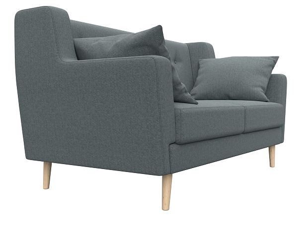 Диван кухонный прямой Брайтон 2 Рогожка серый - Вид 3