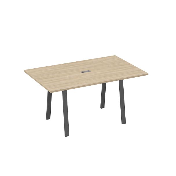 Стол 160 в переговорную металлокаркас TRE A4 А4 Б3 121 БП дуб скандинавский / металлокаркас антрацит - Вид 1