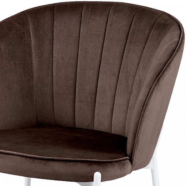 Комплект кухонных стульев Миэль коричневый велюр/белый, 3 шт. - Вид 6