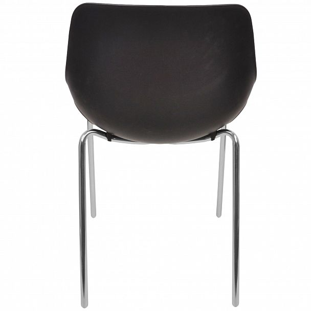 Стул Q5 (4 ножки) каркас хром, черный, стопируемый - Вид 4