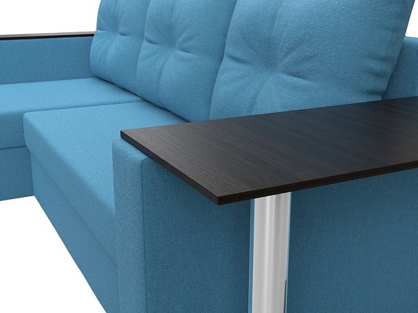 Диван угловой Атланта Лайт левый угол Рогожка голубой - Вид 4