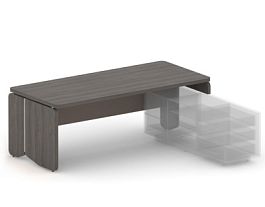 АККОРД/ACCORD RACR003-20x9 Стол правый под тумбу 2000х900х750 Дуб Термо/Серый камень - Фото предпросмотра