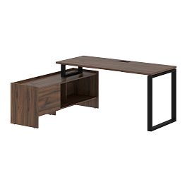Стол с тумбой EQCT 17614 Дуб Денвер темный/Черный 1760х1400х750 EDIS - Фото предпросмотра