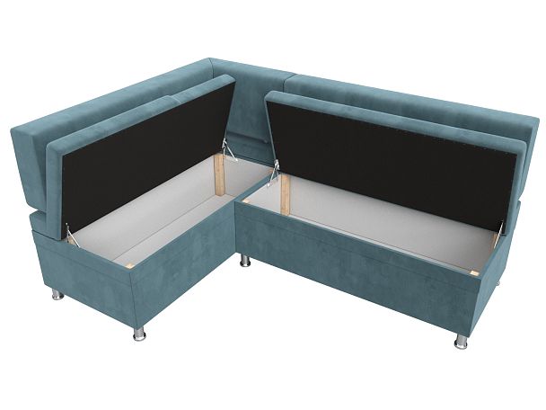 Кухонный уголок Стайл левый (полностью Велюр бирюзовый) - Вид 7