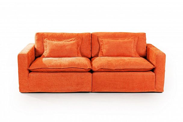 Island диван рогожка оранжевый - Вид 2