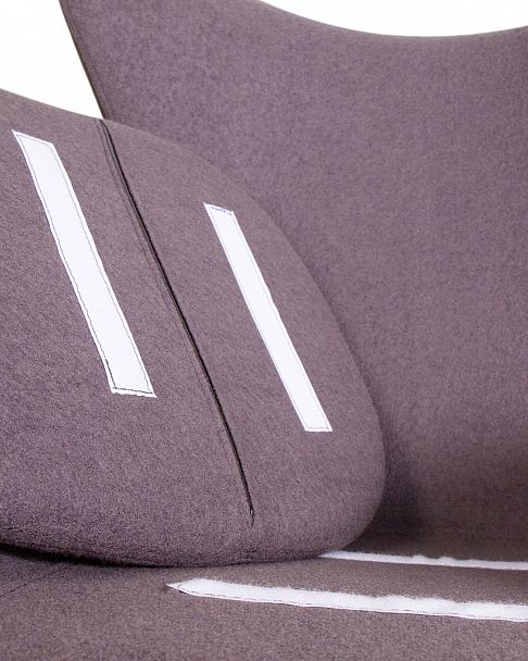 Кресло дизайнерское DOBRIN EGG (серая ткань AF7) - Вид 8