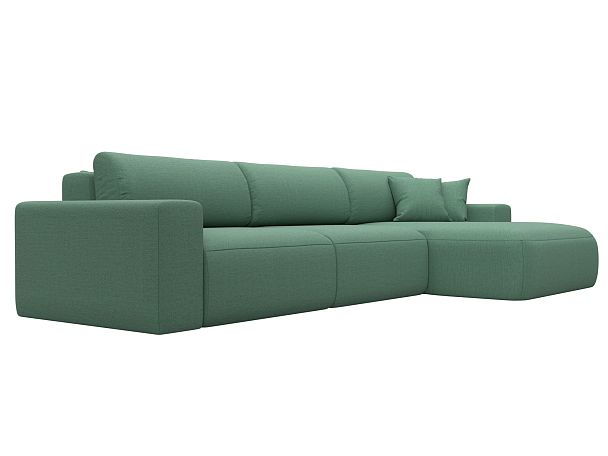 Диван угловой Лига-036 НПБ Классик Лонг правый угол Рогожка зеленый - Вид 3