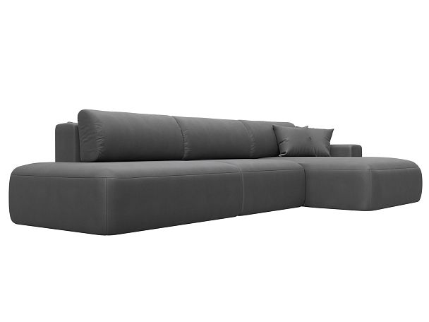 Диван угловой Лига-036 НПБ Модерн Лонг правый угол Искусственная замша серый - Вид 3