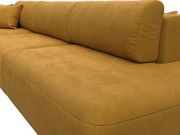 Диван угловой Лига-036 НПБ Модерн Лонг левый угол Велюр желтый - Вид 4
