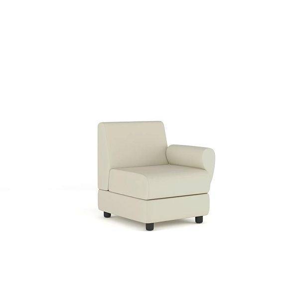 Секция 1-местная с подлокотником Матрикс экокожа светло-бежевая CN1112 - Вид 1