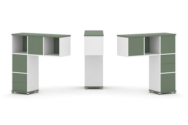 Concept Надставка низкая CN.DNN-003 Кобо/Белый Бриллиант/Металл Белый 1099*365*1130 - Вид 1