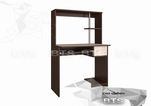 "Дебют" стол компьютерный (835х1320х500) венге/лоредо - Вид 1