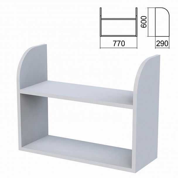 Полка навесная настенная "Арго", 770х290х600 мм, серый - Вид 2