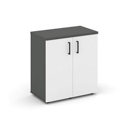 Стайл Проджект Тумба опорная/приставная SN.TOP-033 Антрацит/Антрацит/Белый/Черный Ручки 800*400*750 - Фото предпросмотра