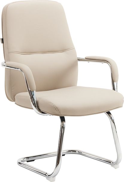 Кресло для посетителей Everprof Vesta (Веста) CF Экокожа Бежевый - Вид 1