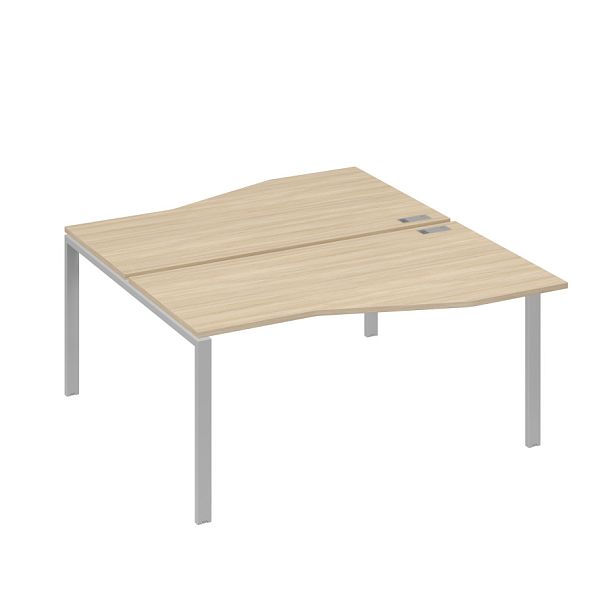 Рабочая станция столы Техно" каркас UNO (2х160) A4 А4 Б1 191 БП дуб скандинавский / металлокаркас серый - Вид 1