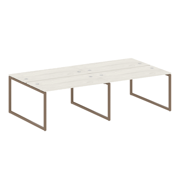 Metal System Quattro Р. ст. на 4 раб. места на О-образном м/к 40БО.СМ-4.3 Дуб наварра/Мокко металл 2800*1475*750 - Вид 1