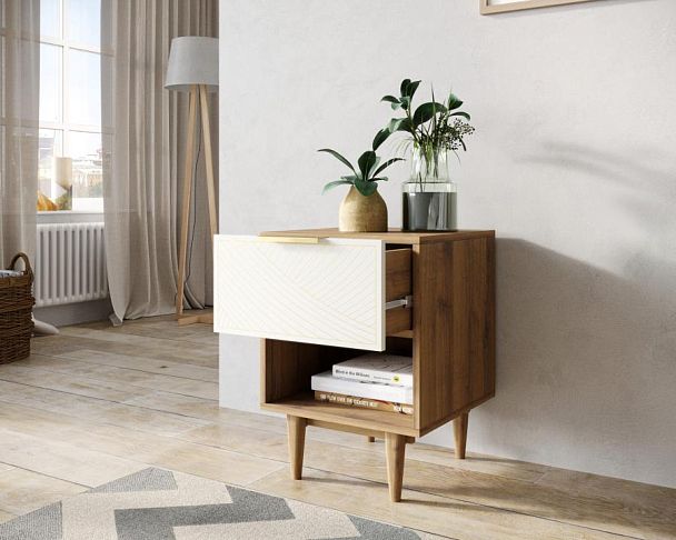 Тумбочка с верхним ящиком Line LN10/GR1/beige - Вид 2