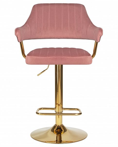 Стул барный DOBRIN CHARLY GOLD (розовый велюр (MJ9-32)) - Вид 6