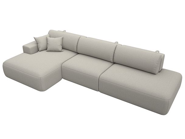 Диван угловой Лига-036 НПБ Модерн Лонг левый угол Рогожка бежевый - Вид 5