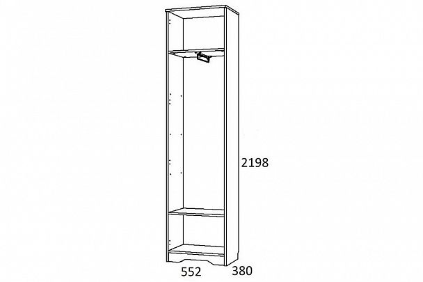 Шкаф платяной Оливия НМ 014.71 - Вид 3