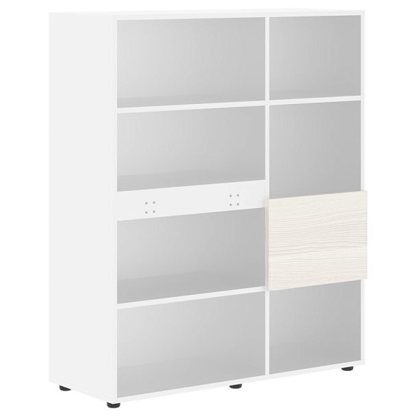 Стеллаж EHC 1145 Ясень Траун/Белый 1120х430х1355 EDIS - Вид 1