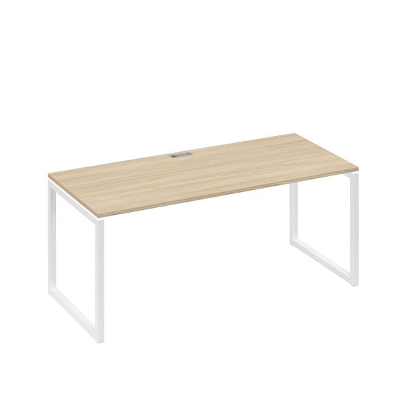 Стол письменный на металлокаркасе QUATTRO A4 А4 Б4 026 БП дуб скандинавский / металлокаркас белый - Вид 1