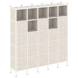 Loft Прямой стеллаж наборный VR.L-10 Денвер светлый/Белый металл 2110*446*2280 - Фото предпросмотра