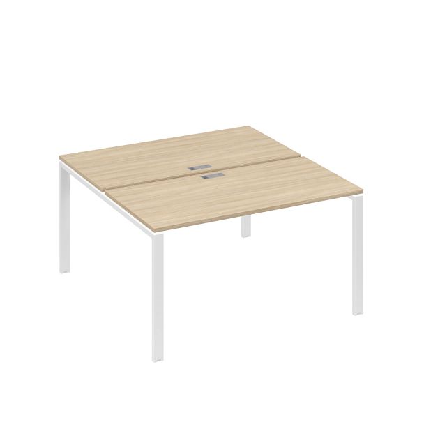 Рабочая станция на металлокаркасе UNO (2х140) A4 А4 Б1 174 БП дуб скандинавский / металлокаркас белый - Вид 1