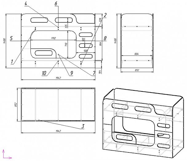 Двухъярусная кровать "Дельта-Макс 20.03" - Вид 2