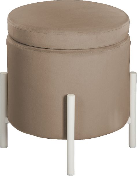 Пуф Кен с местом для хранения Латте велюр Confetti latte/белый - Вид 2