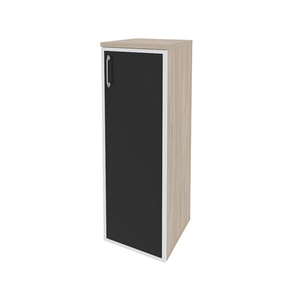 Onix Шкаф средний узкий правый O.SU-2.4 R (R) black Дуб аттик/Стекло black 400*420*1207 - Вид 1