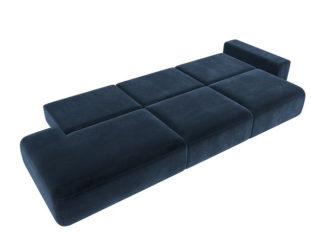 Диван прямой Лига-036 НПБ Модерн Лонг подлокотник справа Велюр синий - Вид 10