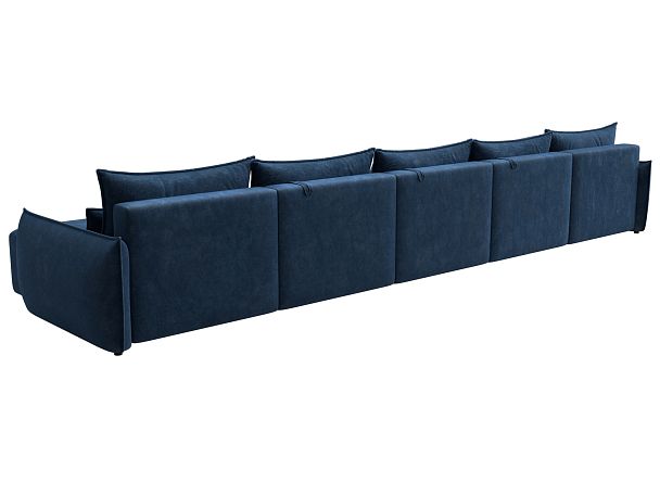 Диван п-образный Лига-051 НПБ МегаЛонг Велюр синий - Вид 5