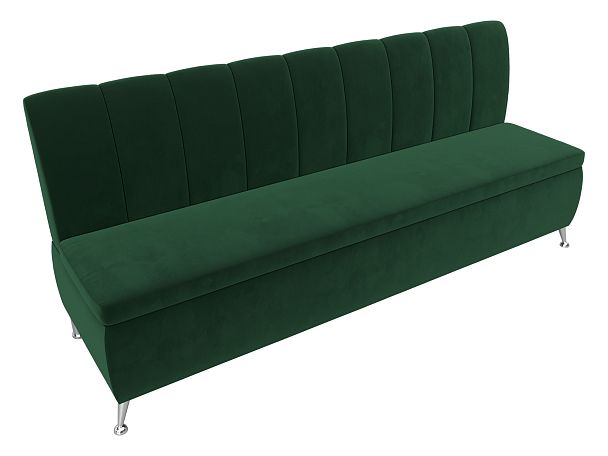 Кухонный прямой диван Кантри (полностью велюр зеленый) - Вид 5