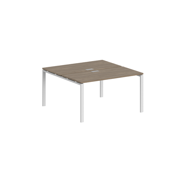 Рабочая станция Sigma 1600х1438х750 / профиль: 60х30 белый; столешница: дуб темный - Вид 1