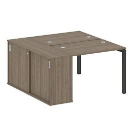 Metal System Quattro Р. ст. с шкафом-купе на П-образном м/к 50БП.РС-СШК-1.1 Т Вяз/Антрацит металл 1410*1475*750 - Фото предпросмотра