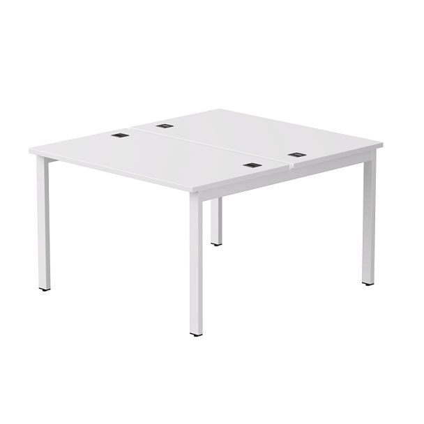 Бенч-система на 2 места Everprof EVO на металлокаркасе 1180х670(1370)x755 Белый/Белый - Вид 1