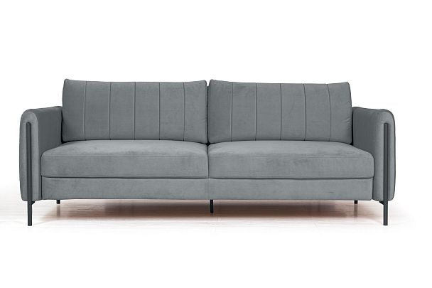 Barcelona диван-кровать трехместный прямой, велюр серый - Вид 3